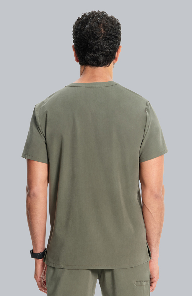 Men's Cirrus Split Crew Neck Scrub Top, OLV Olive | olive, large