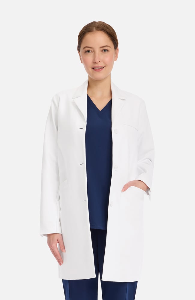 Women's Joycelyn 34" Lab Coat, WHT White | white, large