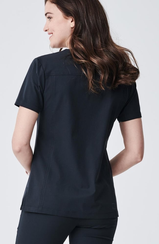 Women's Vista V-Neck Scrub Top, BLK Black, large