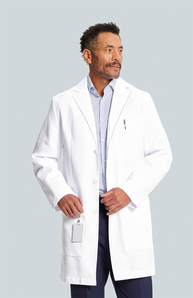 Men's M3 Laennec Classic Fit 40" Lab Coat, WHT White, large