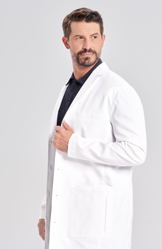 Men's Osler Slim Fit 36½" Lab Coat, WHT White | white, large