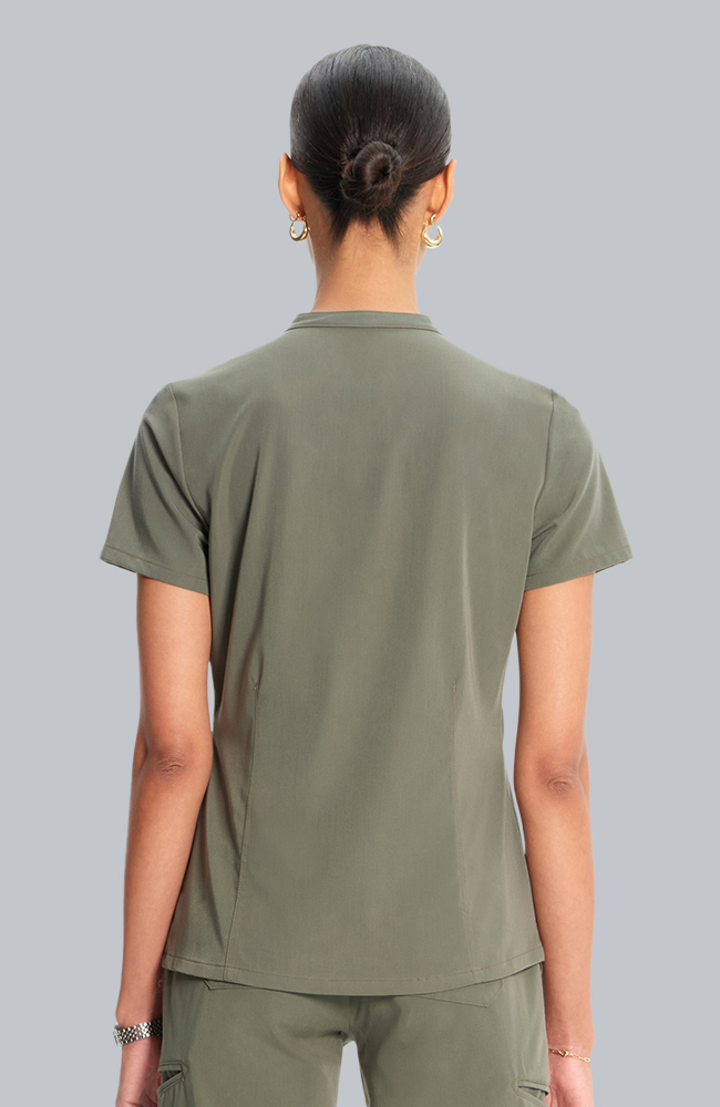 Women's Scrub Set: Taiga Welt Pocket Top & Anemone Straight Leg Pant, OLV Olive | olive, large