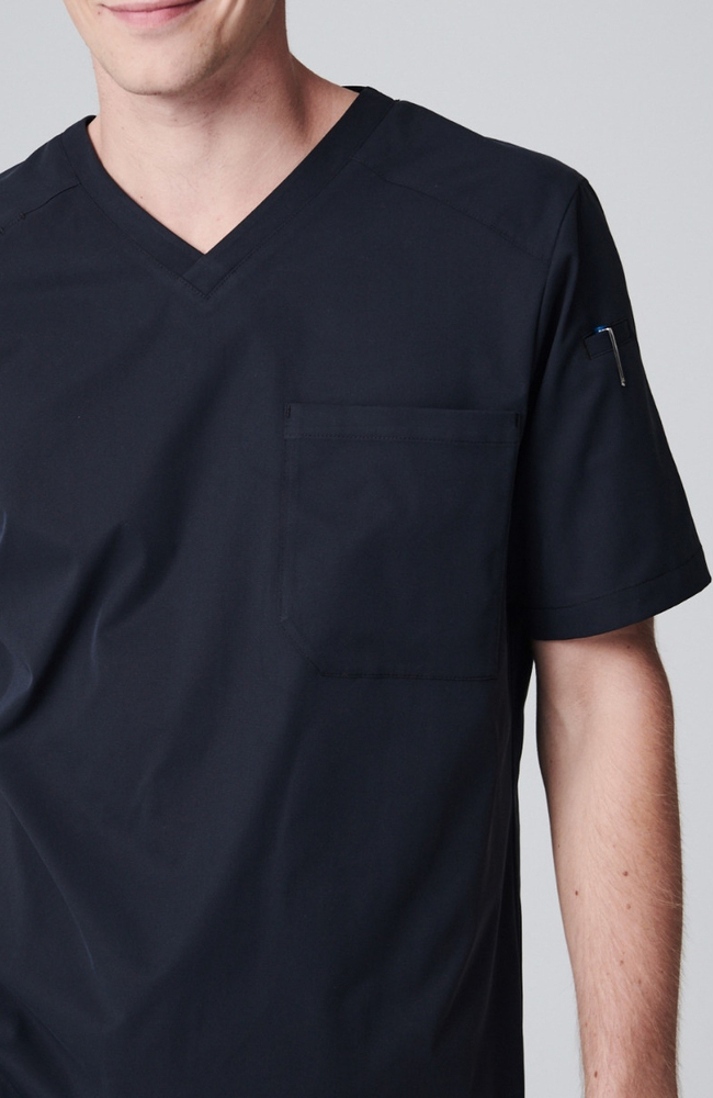 Men's Apex V-Neck Scrub Top, BLK Black | black, large