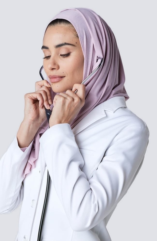 Women's Medical Hijab, BLS Blush | purple, large