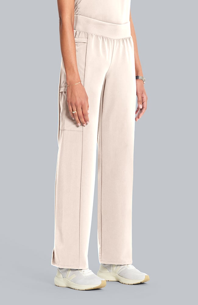 Women's Scrub Set: Taiga Welt Pocket Top & Anemone Straight Leg Pant, TAT Toasted Tan | brown, large