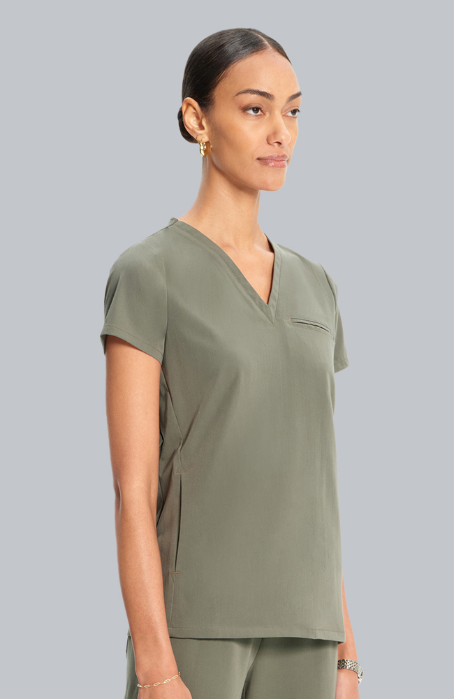 Women's Scrub Set: Flora 3-Pocket Top & Anemone Straight Leg Pant, OLV Olive | olive, large