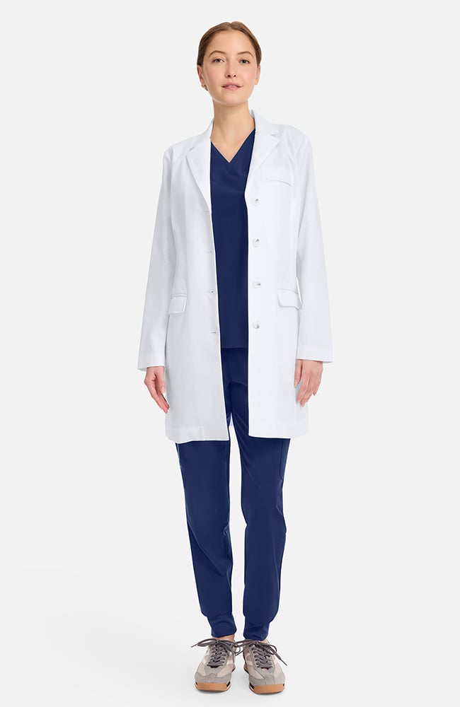 Women's Becca Slim 33&frac14;" Lab Coat, WHT White | white, large