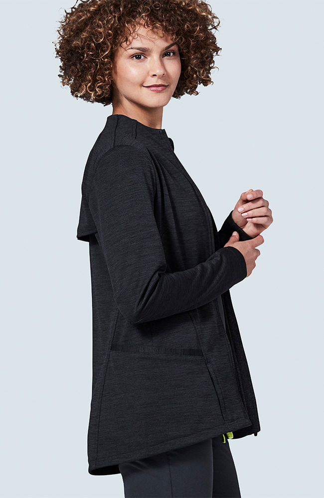 Women's Ionic Scrub Jacket, BLK Black | black, large