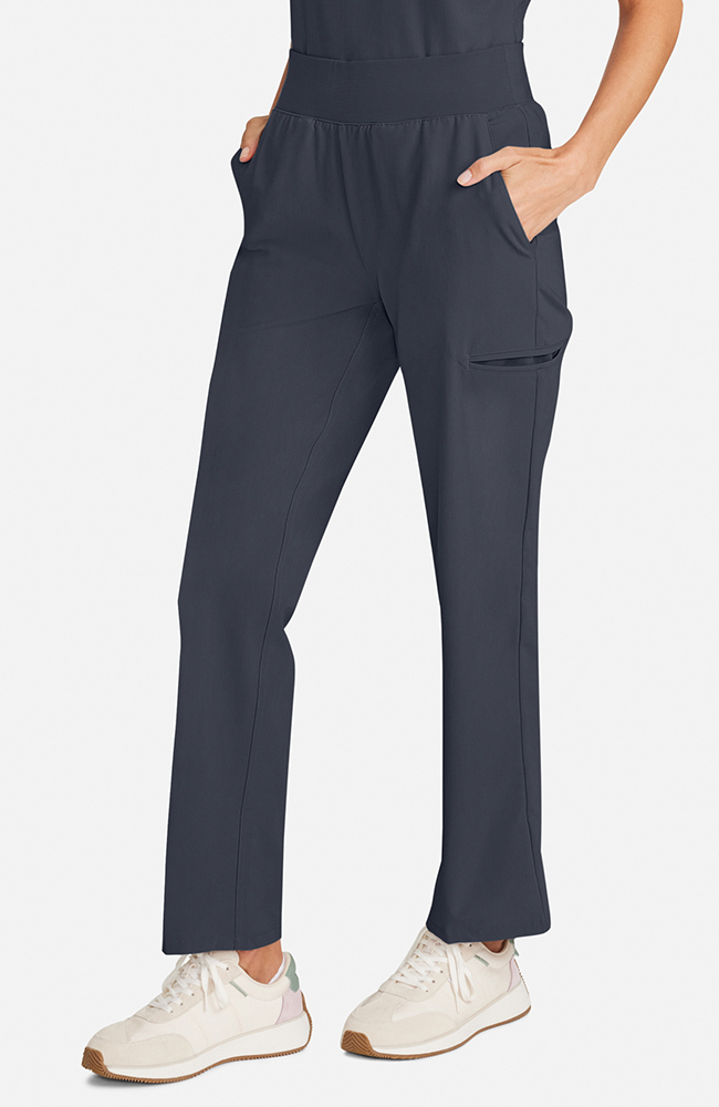 Women's Scrub Set: Taiga Welt Pocket Top & Straight Leg Ankle Pant, PWT Pewter | pewter, large