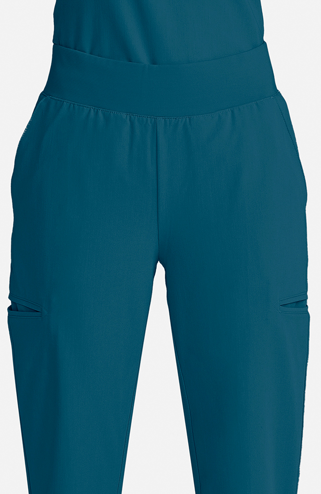 Women's Scrub Set: Taiga Welt Pocket Top & Straight Leg Ankle Pant, CAR Caribbean Blue | caribbean blue, large