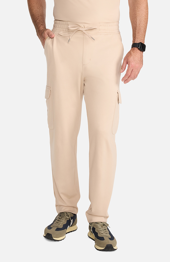 Men's Ponte Cargo Scrub Pant, TAT Toasted Tan | brown, large