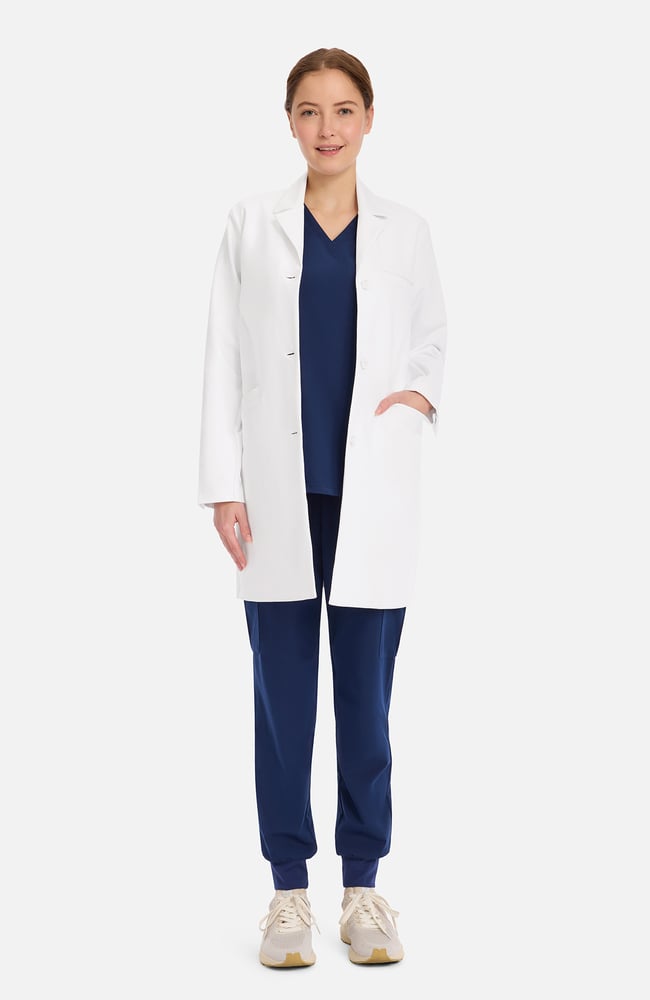 Women's Joycelyn 34" Lab Coat, WHT White | white, large