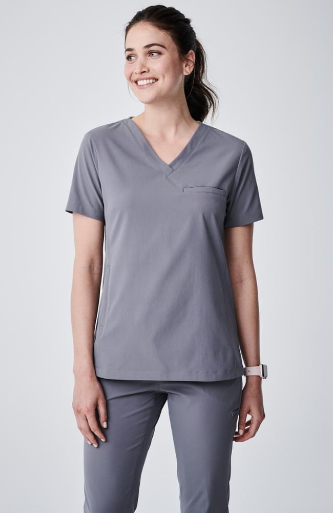Women's Vista V-Neck Scrub Top, GRE Grey, large