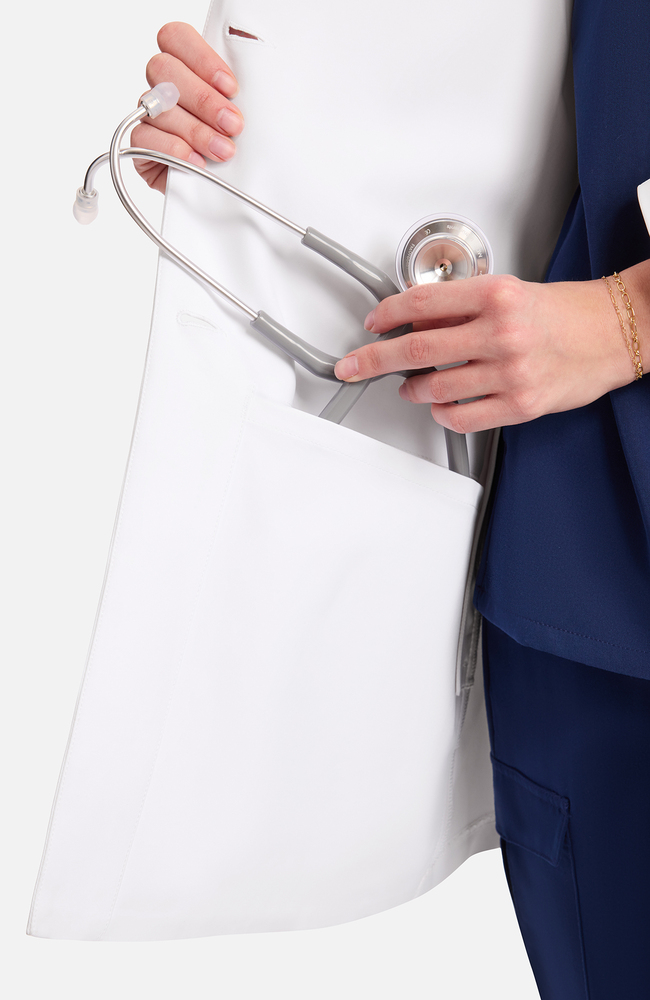 Women's Joycelyn 34" Lab Coat, WHT White | white, large