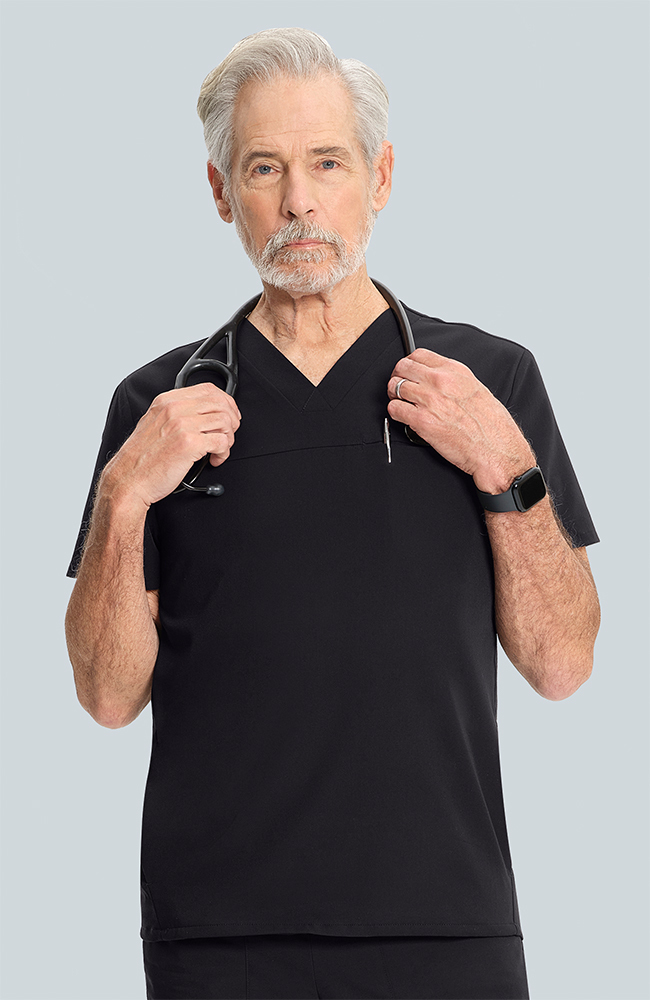 Men's Vapor 3-Pocket V-Neck Seamed Scrub Top, , large