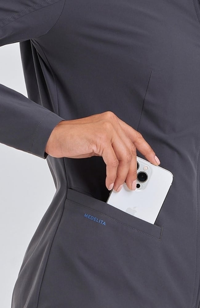 Women's Kinetic Scrub Jacket, PWT Pewter | pewter, large