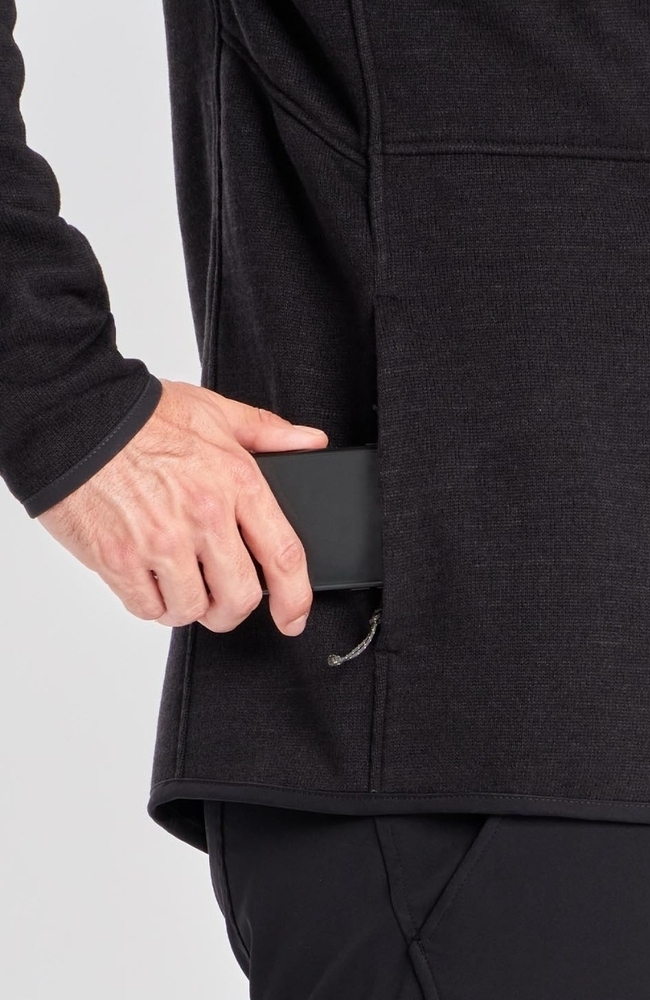 Men's Strata Performance Fleece Scrub Jacket, BLK Black, large