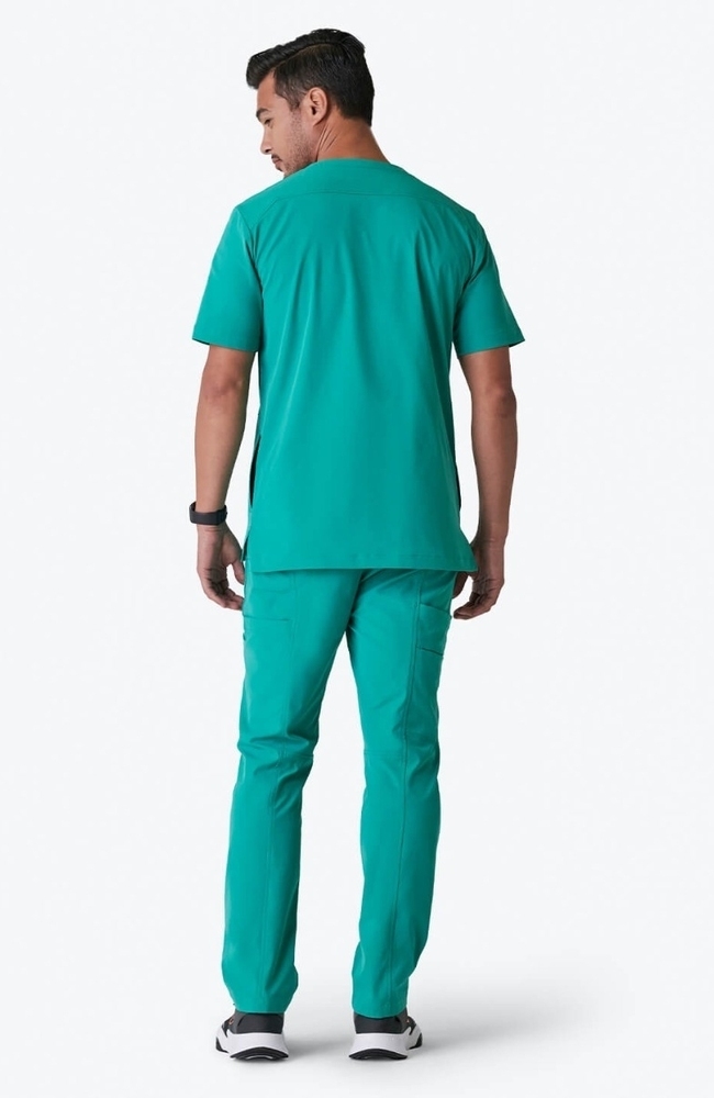 Men's Realm V-Neck Scrub Top, SRG Surgical Green, large