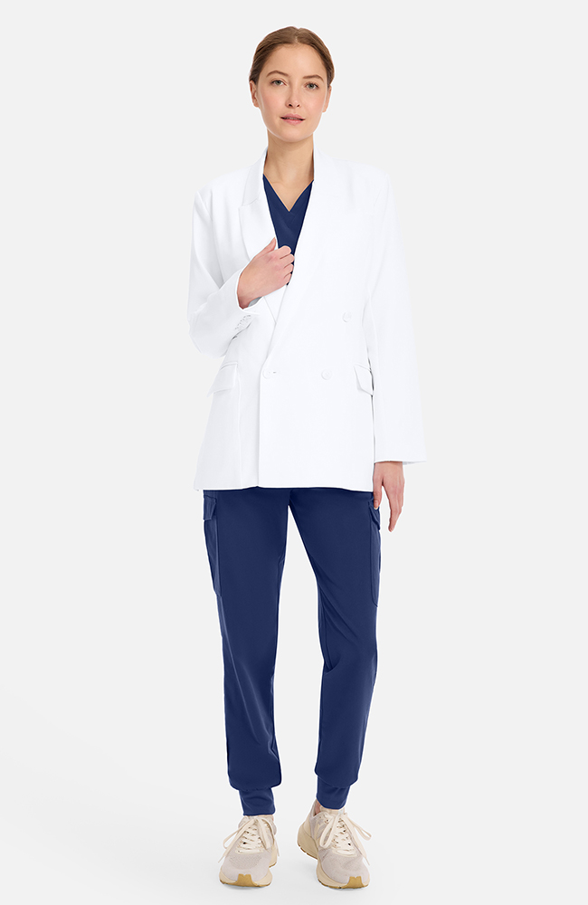 Women's Ada Double Breasted 29" Lab Coat, WHT White | white, large