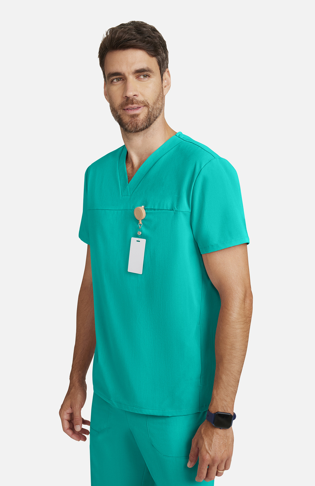 Men's Vapor 3-Pocket V-Neck Seamed Scrub Top, , large
