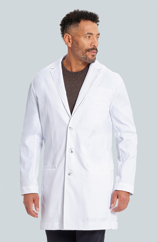 Men's H. W. Cushing Slim Fit 36" Lab Coat, WHT White, large