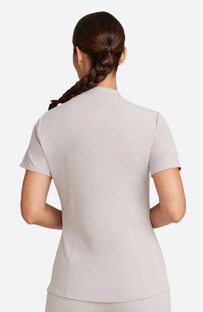 Women's Scrub Set: Taiga Welt Pocket Top & Anemone Straight Leg Pant, WMS Warm Stone | grey, large