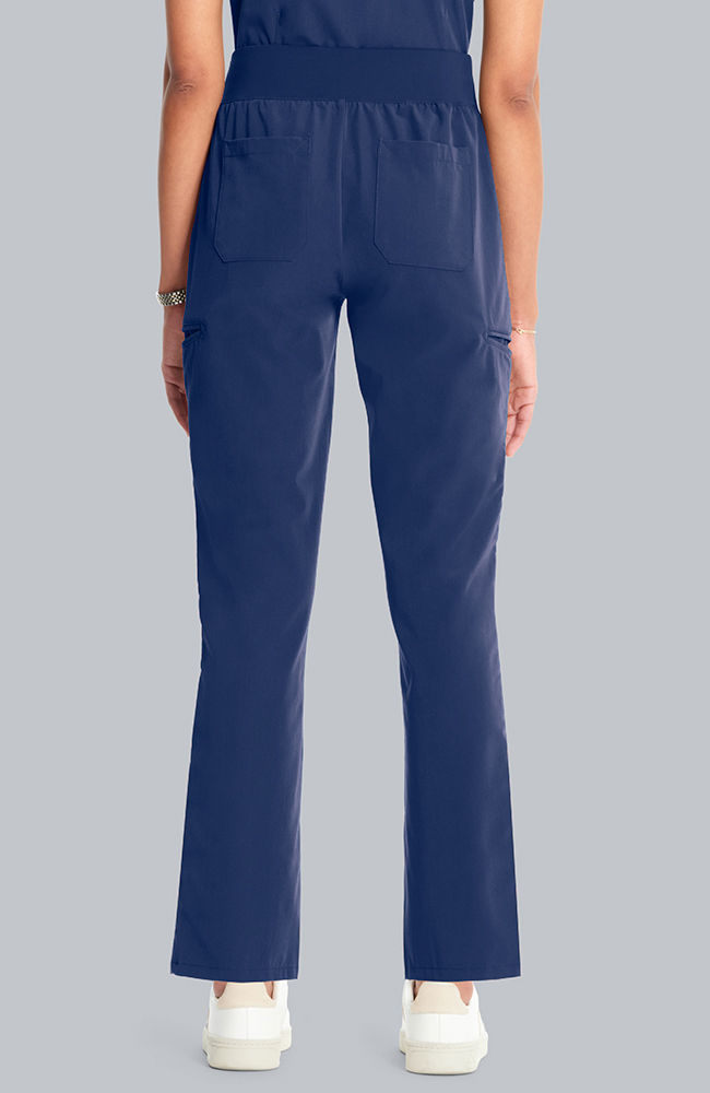 Women's Scrub Set: Flora 3-Pocket Top & Straight Leg Ankle Pant, NAV Navy | navy, large