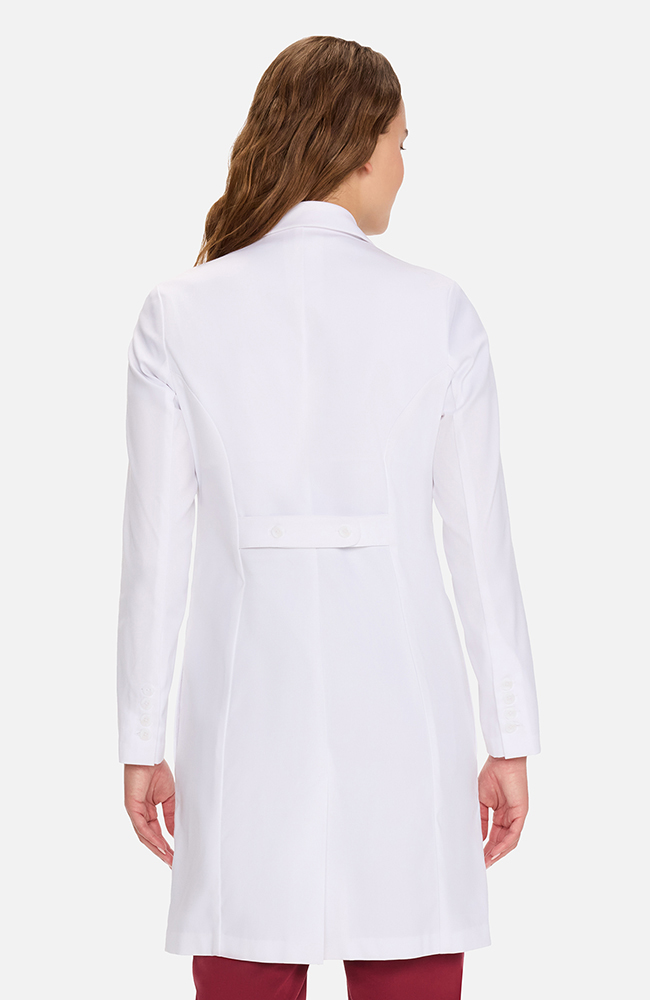 Women's Zip Front Over The Knee Lab Coat 36", WHT White, large