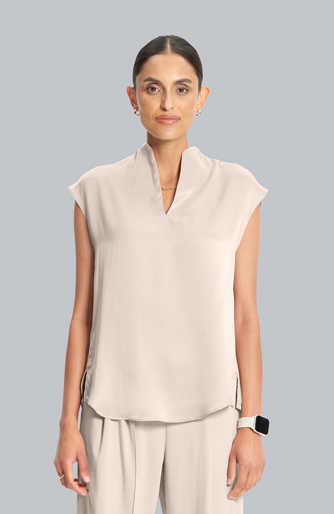 Women&rsquo;s Silk Dolman V-Neck Scrub Top, , large