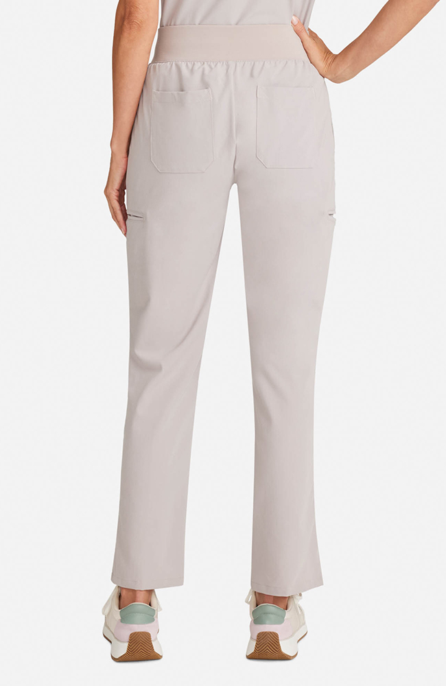 Women's Scrub Set: Flora 3-Pocket Top & Straight Leg Ankle Pant, WMS Warm Stone | grey, large