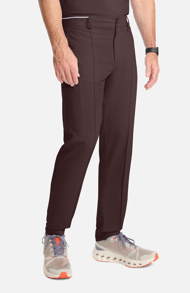 Men's Pintuck Tapered Scrub Pant, UMB Umbra | brown, large
