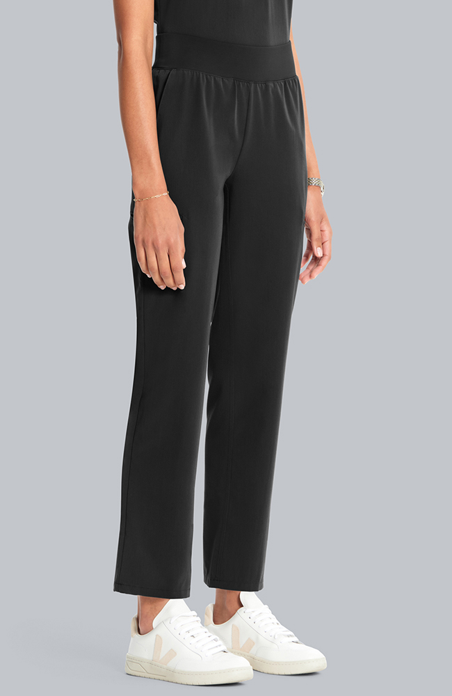 Women's Straight Leg Ankle Scrub Pant, BLK Black, large