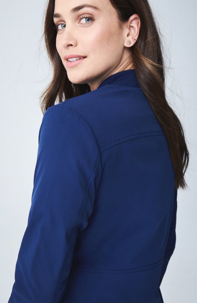 Women's Kinetic Scrub Jacket, NAV Navy Blue | navy, large