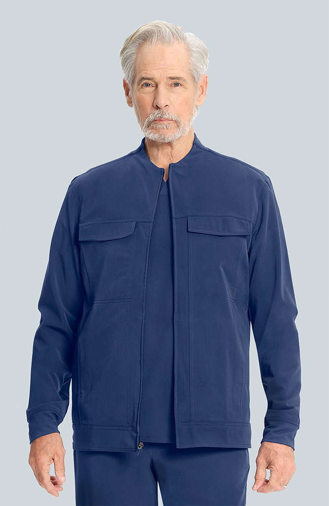 Men's Equinox 4-Pocket Scrub Jacket, NAV Navy, large