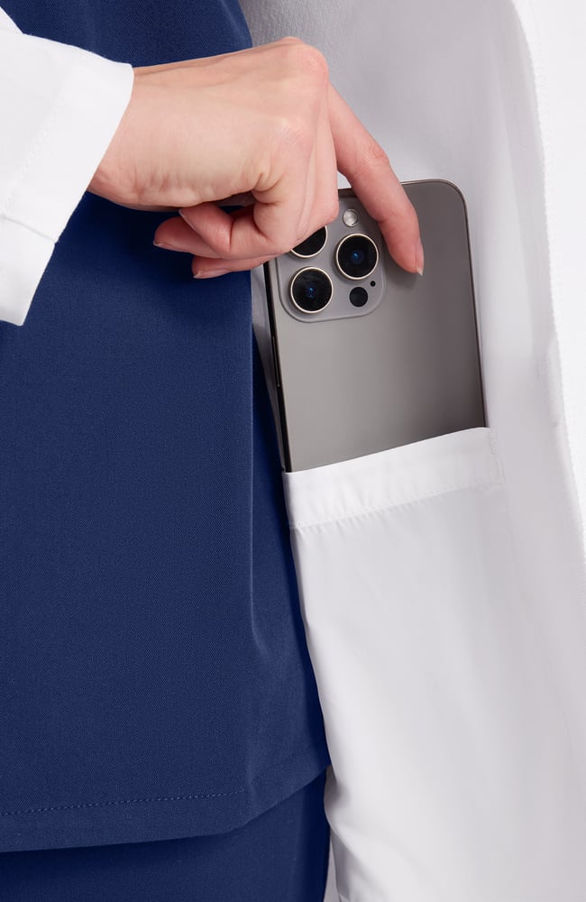 Women's Vega Athletic Fit 34&frac12;" Lab Coat, WHT White | white, large