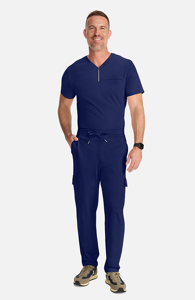 Men's Ponte Cargo Scrub Pant, NAV Navy, large