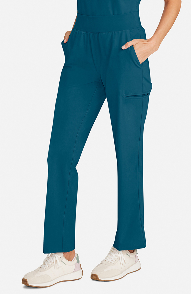 Women's Scrub Set: Taiga Welt Pocket Top & Straight Leg Ankle Pant, CAR Caribbean Blue | caribbean blue, large