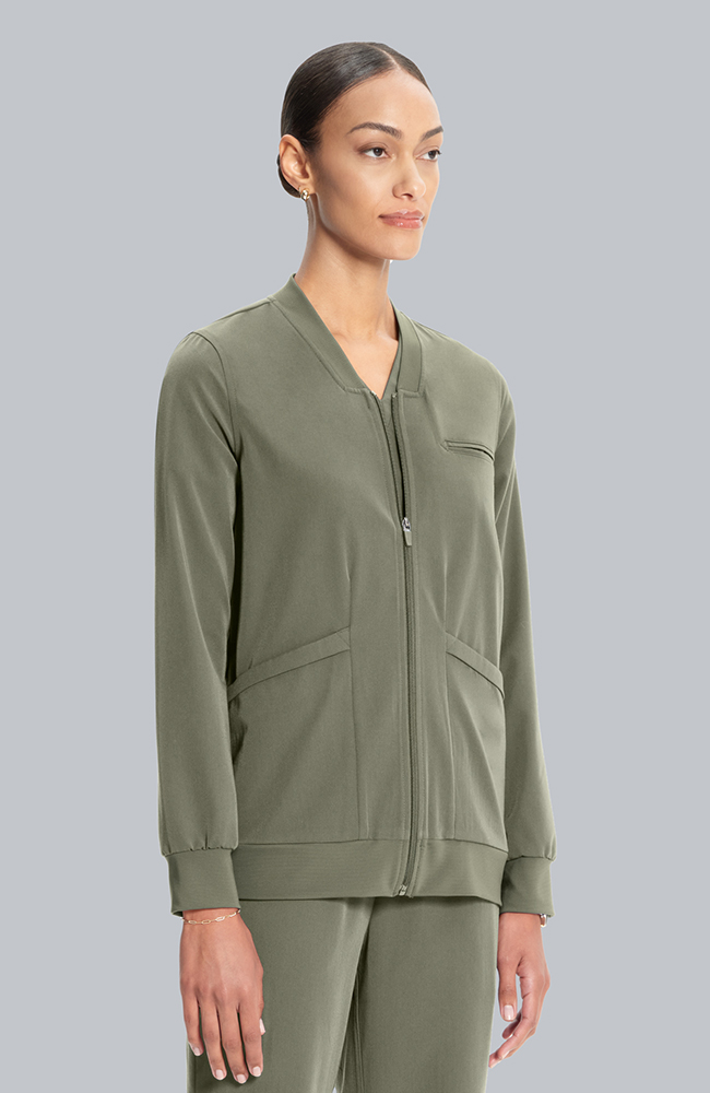 Women's Savannah 5-Pocket Scrub Jacket, OLV Olive, large