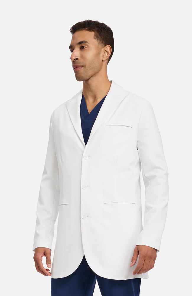 Men's Jonas Fitted 34&frac12;" Lab Coat , WHT White | white, large