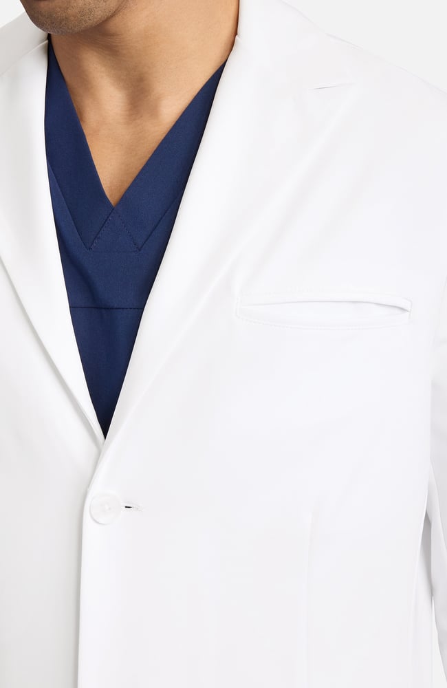 Men's Jonas Fitted 34&frac12;" Lab Coat , WHT White | white, large