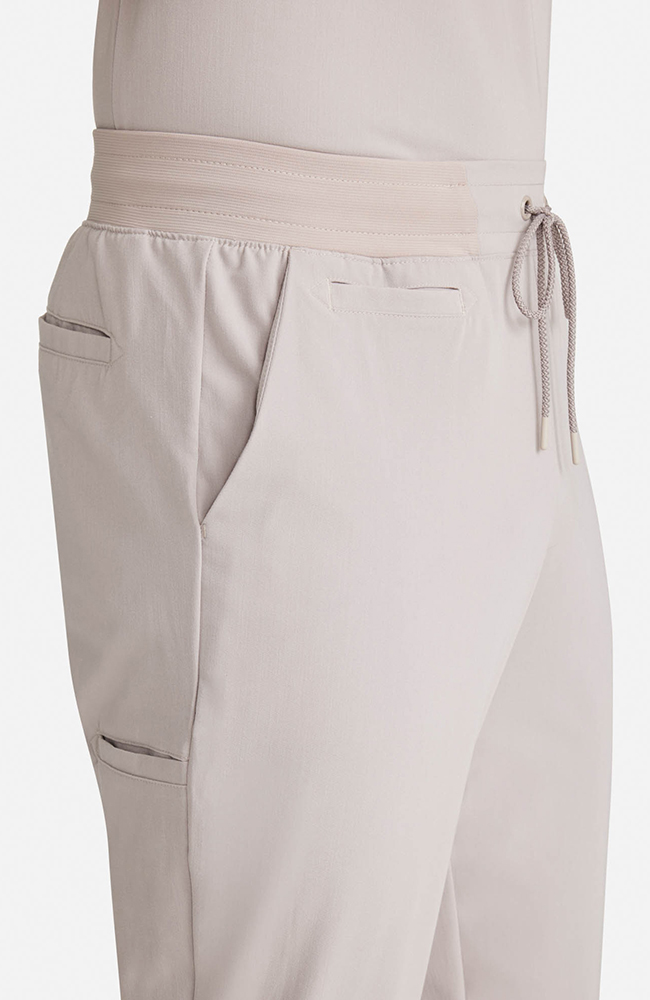 Men's Scrub Set: Vapor 3-Pocket Top &  Drift Jogger Pant, WMS Warm Stone | grey, large