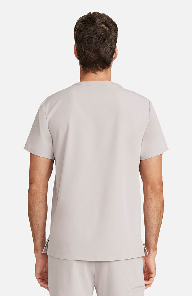 Men's Cirrus Split Crew Neck Scrub Top, WMS Warm Stone | grey, large