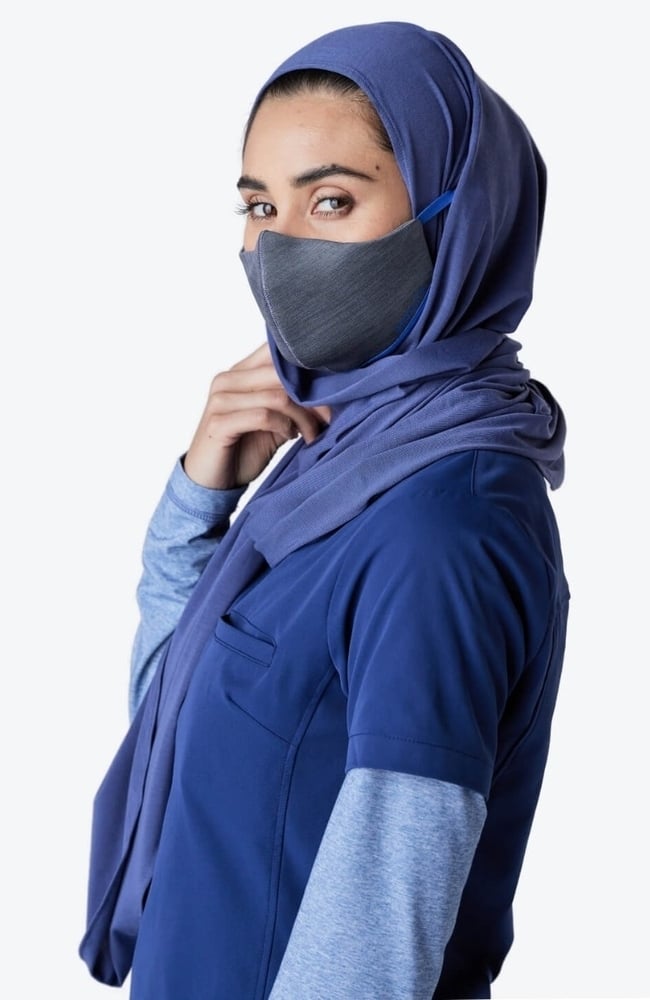 Women's Medical Hijab, DBL Dark Blue | blue, large
