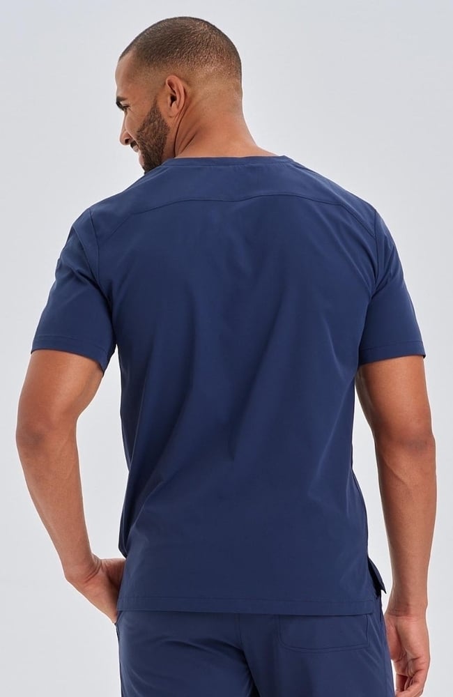 Men's Apex V-Neck Scrub Top, NAV Navy Blue | navy, large
