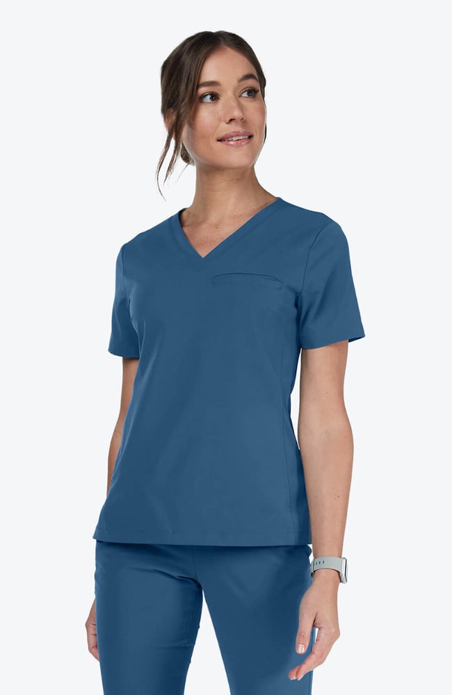 Women's Vista V-Neck Scrub Top, OCE Ocean | blue, large
