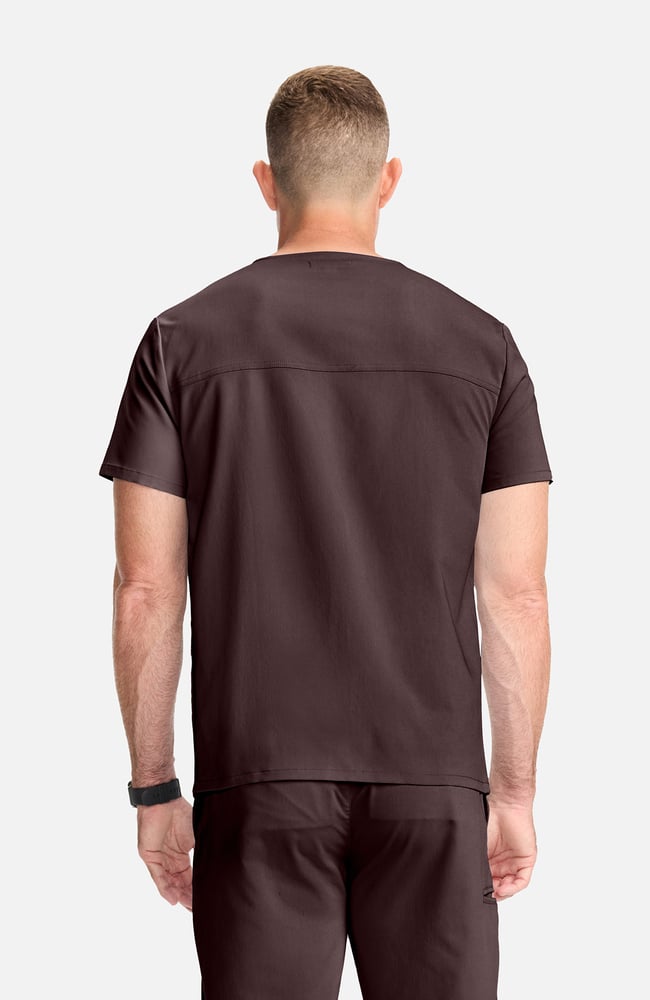 Men's V-Neck Scrub Top, UMB Umbra | brown, large