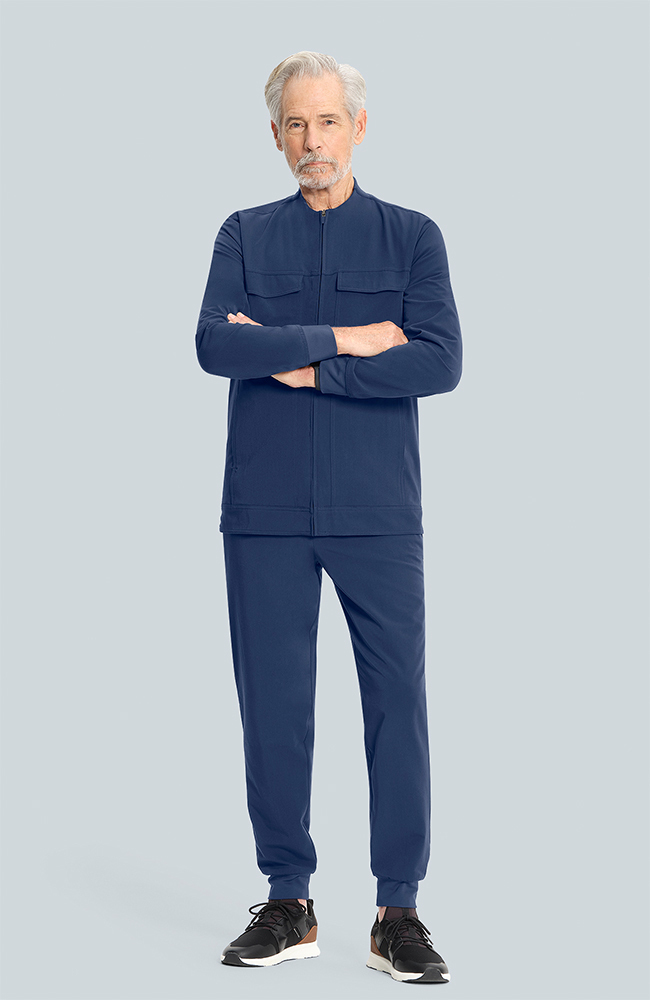 Men's Equinox 4-Pocket Scrub Jacket, NAV Navy, large