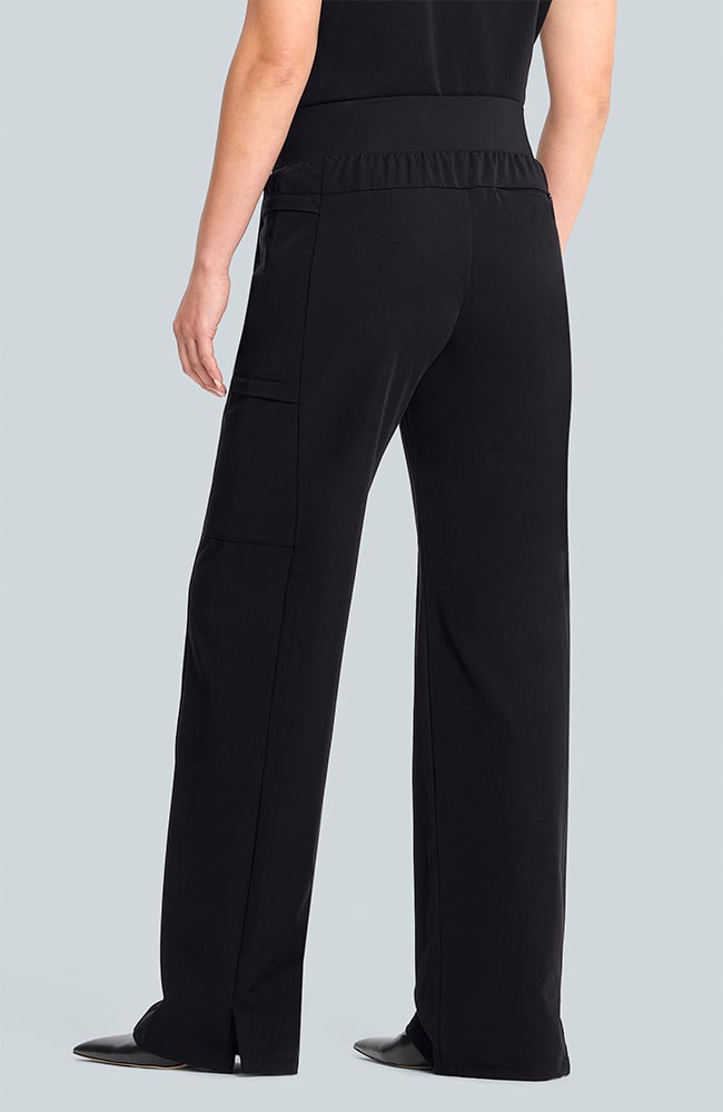 Women's Scrub Set: Flora 3-Pocket Top & Anemone Straight Leg Pant, BLK Black | black, large
