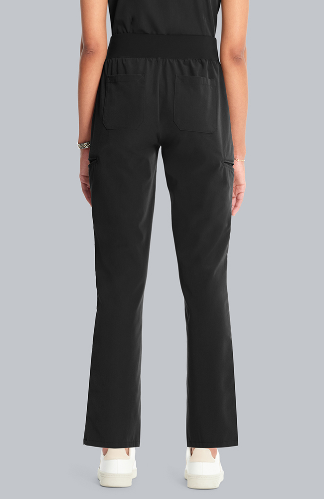 Women's Straight Leg Ankle Scrub Pant, BLK Black, large