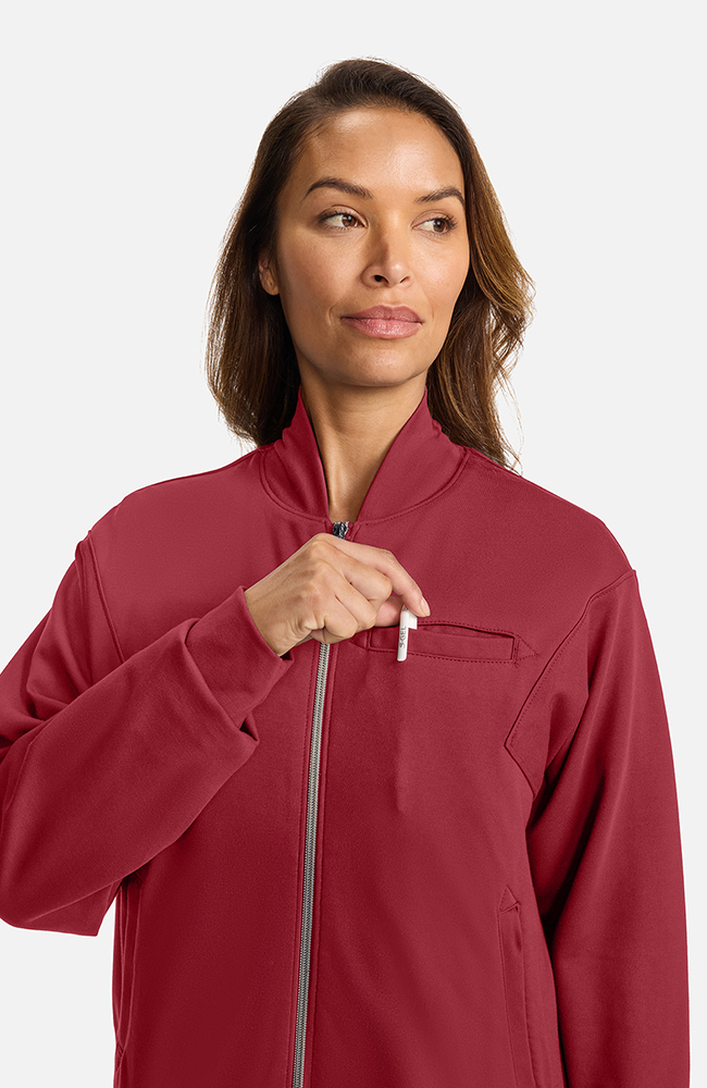 Women's Ponte Jacket, CHW Cherry Wood | red, large